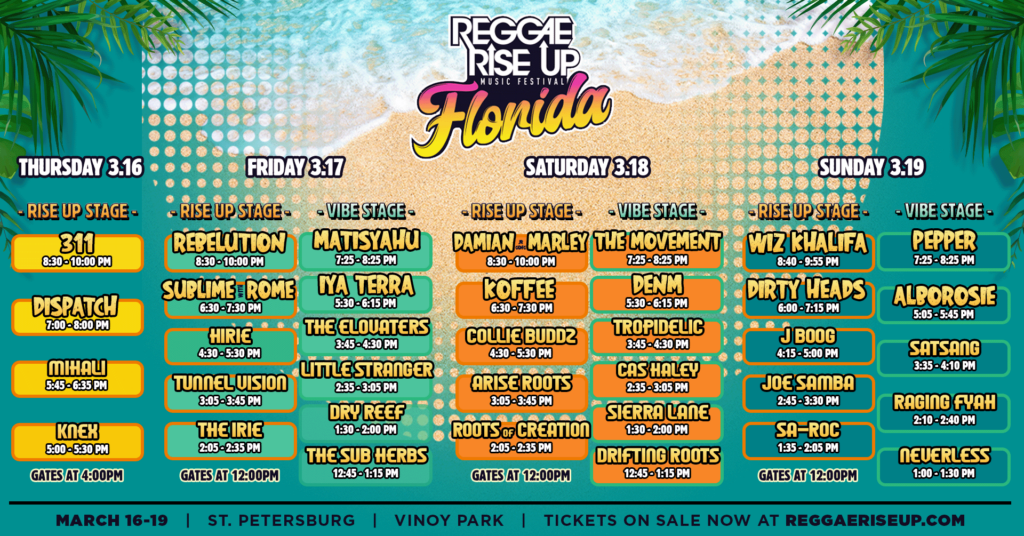 Florida Schedule Reggae Rise Up