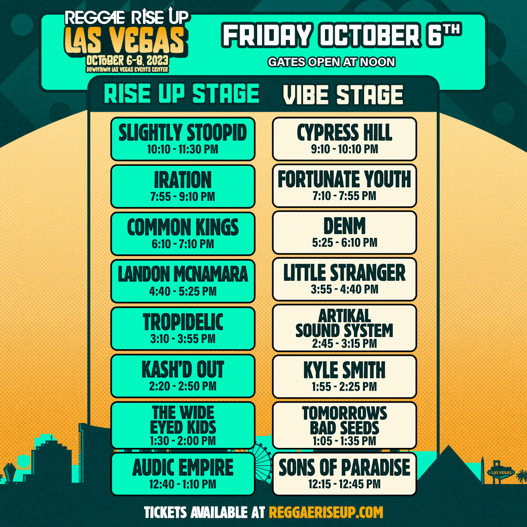 Vegas Schedule Reggae Rise Up