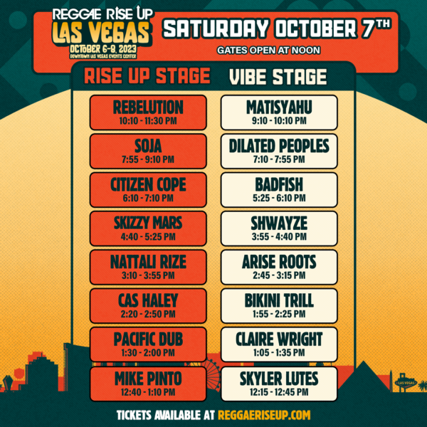 Vegas Schedule Reggae Rise Up