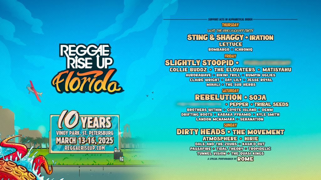 Lineup Reggae Rise Up Florida Festival 2025